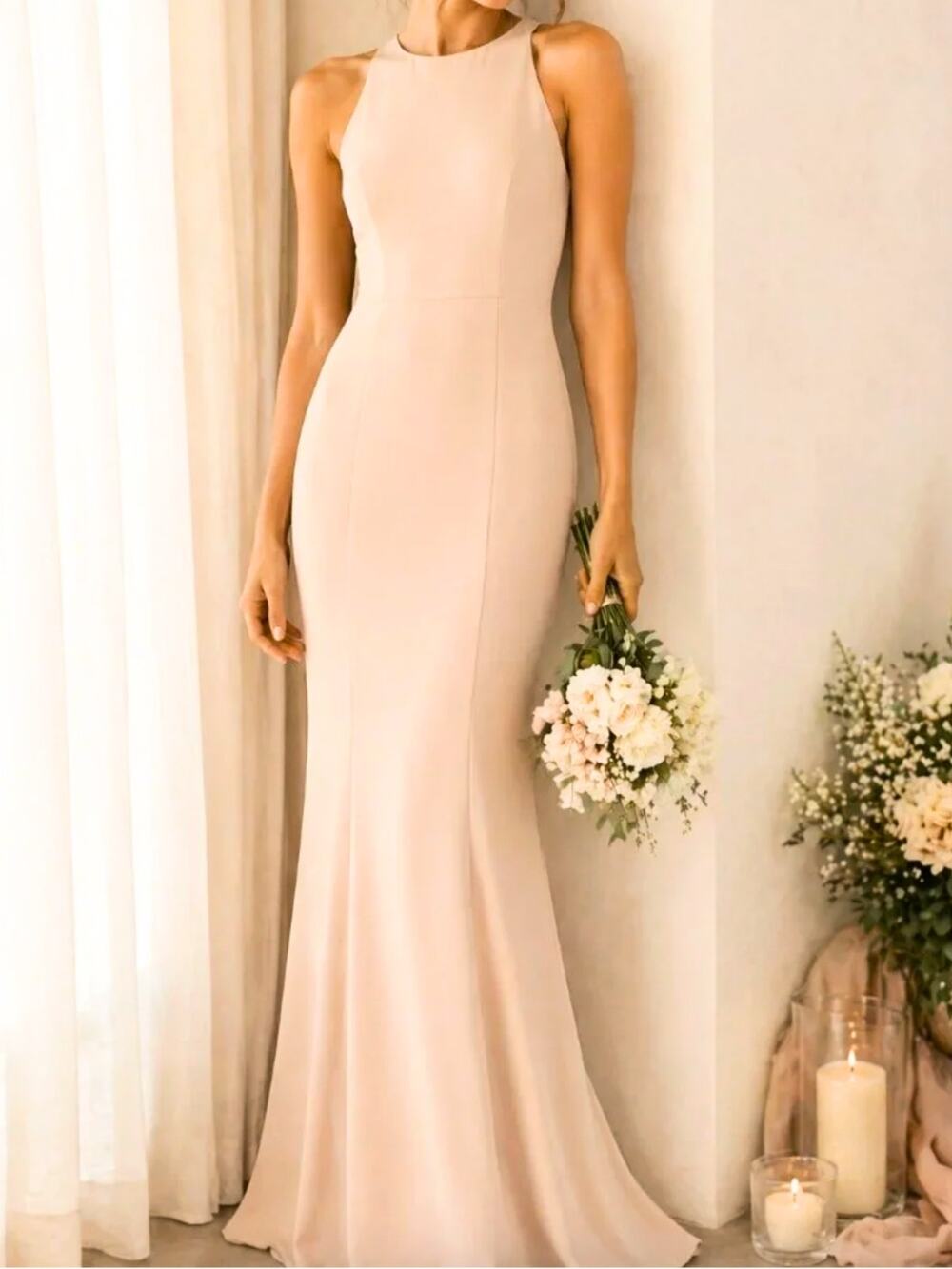 Show Me Your Mumu Beige Tan Bridesmaid Maxi Dress Formal Wedding Gown Small
